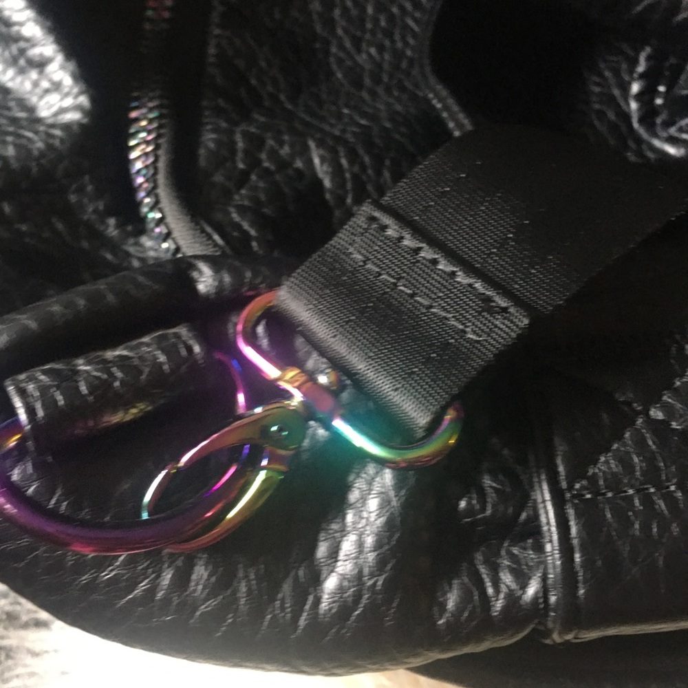 SPRAYGROUND Iridescent Black Leather Duffle Bag - Picture 10 of 16